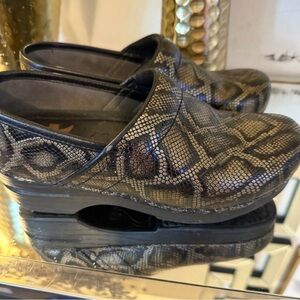 Dansko Black Textured Sole Clogs